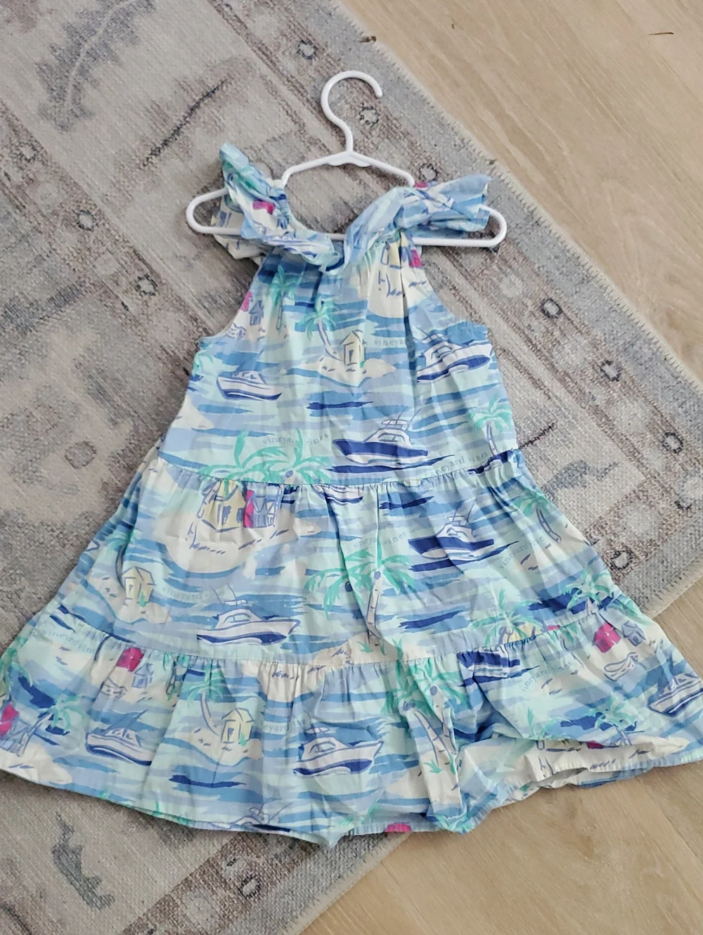 Vineyard Vines X Target Girls Beach Tropical Ruffle Midi Dress SzXS (4/5)